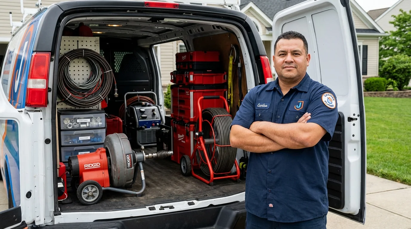 Professional drain cleaning equipment and Johns Plumbing LLC plumber in Cascade Locks