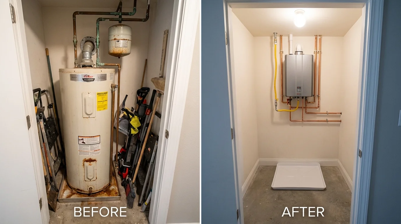 Tank water heater versus wall-mounted tankless unit comparison for Cascade Locks, OR homeowners